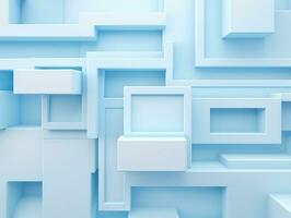 Beautiful textured 3D wall in light blue and white futuristic Geometric background AI Generative photo