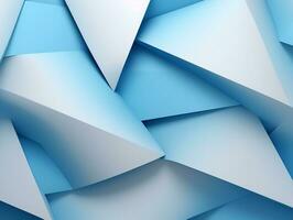 Beautiful textured 3D wall in light blue and white futuristic Geometric background AI Generative photo