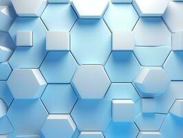 Beautiful textured 3D wall in light blue and white futuristic Geometric background AI Generative photo