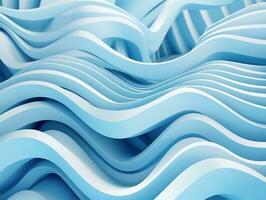 Beautiful textured 3D wall in light blue and white futuristic Geometric background AI Generative photo