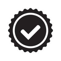 Yes round stamp icon. Seal with check mark icon. Symbol of approval. Approved icon. vector