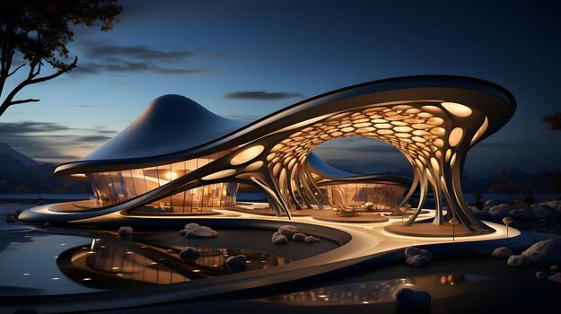 revolucionando arquitectura. paramétrico diseño herramientas soltado. ai generado foto