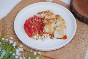 Fresh and Delicious Morning Meal and Sweet Food on a Plate photo