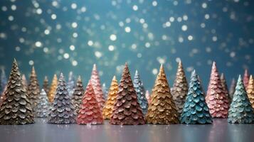 christmas tree xmas holiday decoration with glitter bokeh background, generative ai photo