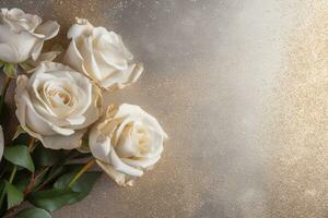 AI Generated Luxury Roses Background with Copy Space photo