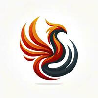 A modern, abstract representation of a phoenix rising from flames, symbolizing rebirth, transformation, and resilience. AI Generated photo