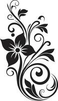 Lavish Onyx Bloom Ornate Floral Silhouettes vector