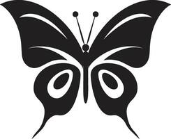 elegancia en oscuridad mariposa símbolo con alas majestad negro vector logo