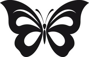 Noir Charm Takes Wing Butterfly Symbol Elegance in Shadows Monochromatic Butterfly Emblem vector