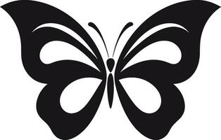 Noir Charm Takes Wing Butterfly Symbol Elegance in Shadows Monochromatic Butterfly Emblem vector