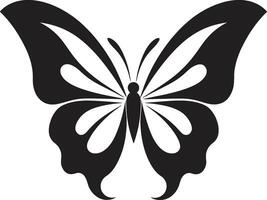 agraciado elegancia mariposa marca en negro artístico alas noir mariposa logo vector