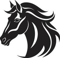 Galloping Grace Black Vector Showcasing Equine Majesty Horsepower in Monochrome Monochromatic Vector Depiction of Equine Majesty