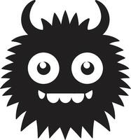 Blackened Whimsy Black Vector Depiction of Cuddly Abominations Cute Nightriders Monochromatic Vector Tribute to Little Ghouls