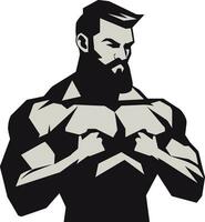 Strength Unleashed Black Vector Depiction of Flexing Prowess Champions Flex Monochrome Tribute to Muscular Form