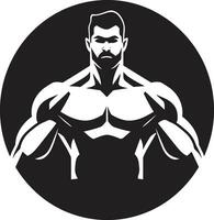 Champions Display Monochrome Vector Tribute to Bodybuilders Dominance Flexing Glory Black Vector Depiction of Muscular Showcase