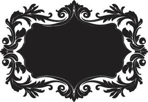 Regal Flourish Black Vector Depiction of Ornate Blooms Majestic Elegance Royal Black Decorative Artistry in Vector