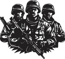 Dutys Call Black Vector Art Celebrating the Stealthy Sentinels Sacrifice in Shadows Monochromatic Vector Depiction of Army Loyalty