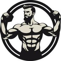 Champions Power Monochrome Vector of Muscular Glory Defined Physique Black Vector Depiction of Flexing Triumph