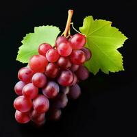 fresh grape cluster with leaves, AI Generative photo