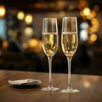 two glass with champagne, AI Generative photo