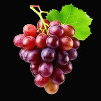 fresh grape cluster with leaves, AI Generative photo