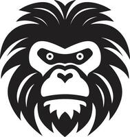 Geometric Baboon Icon Simian Crest Design vector