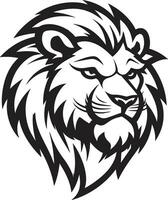 medianoche Rey negro león icono en vector vector melena el agraciado negro león logo