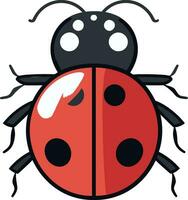 Simplicity Refined Black Ladybug Symbol Intricate Lines Ladybug Art in Monochrome vector