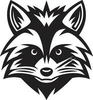 Graceful Raccoon Silhouette Mark Black Raccoon Symbolic Insignia vector