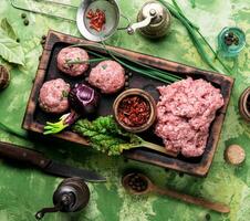 Raw minced meat photo