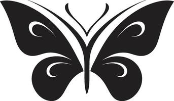 Wings of Wonder Black Butterfly Icon Design Intricate Elegance Butterfly Emblem in Black vector