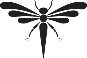 Abstract Mosquito Icon Symbolism Intricate Mosquito Emblem Silhouette vector