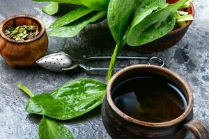 Herbal plantain tea photo