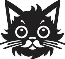 Monochromatic Cat Craft Shadowed Cat Face vector