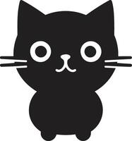 monocromo gato cara pantera patas emblema vector