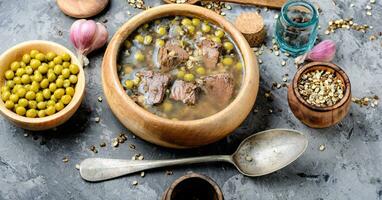 Traditional Peruvian chicken soup photo