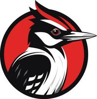 Black Woodpecker Bird Logo Design Simple Woodpecker Bird Logo Design Black Simple vector