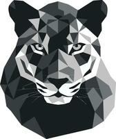 elegancia en movimiento negro leopardo icono en vector gato montés arte negro vector leopardo logo