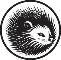 Porcupine Spike Emblem of Excellence Black Porcupine Quill Vector Symbol
