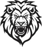 Fierce Feline Vector Lion Symbol Blackened Grace Lion Icon in Vector