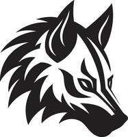 Monochromatic Majesty Minimalist Hyena Profile Eyes of the Hyena Logo of Grace vector