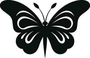 Wings of Intricacy Black Butterfly Design Elegance Takes Wing Butterfly Emblem in Black vector