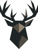 Sculpted Elegance Black Deer Emblems Timeless Appeal Majestic Deer Black Vector Wildlife Emblem in Noir