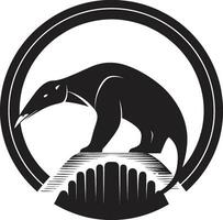 Black Vector Anteater Logo A Masterpiece in Simplicity Sleek Black Vector Anteater Icon Timeless Logo