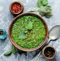 Green nettle soup photo