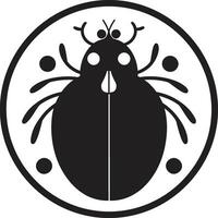 Whispers of Symmetry The Ladybugs Iconic Beauty in Shadows Elegant Simplicity in Motion The Monochrome Ladybugs Emblem vector