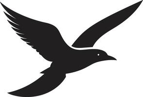 Ebon Majesty Vector Seagull Heraldry Aerial Soarer Black Seagull Logo Emblem