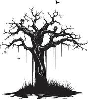 eterno susurros tributo a un sin vida arboles final en vector Resiliencia en oscuridad un monocromo elegía para un muerto árbol