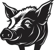 Modern Pig Vector Symbol Shadowed Piggy Icon