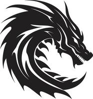 Fierce Elegance Monochrome Dragons Fiery Design Nightmare Unleashed Black Vector Dragon in Action